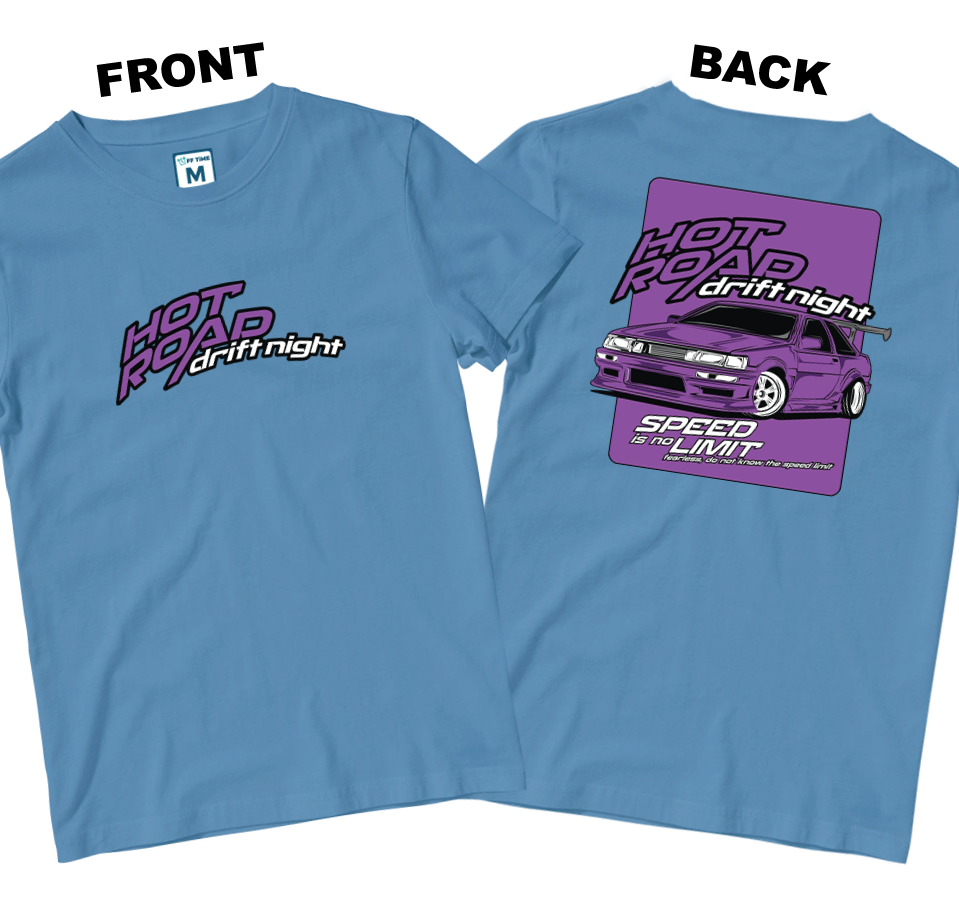 Cotton Shirt: Hot Road Drift Night (Front and Back)