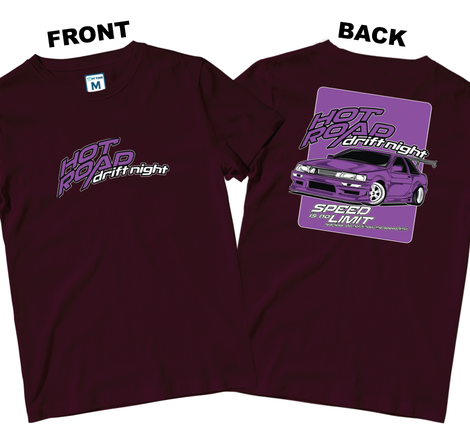 Cotton Shirt: Hot Road Drift Night (Front and Back)