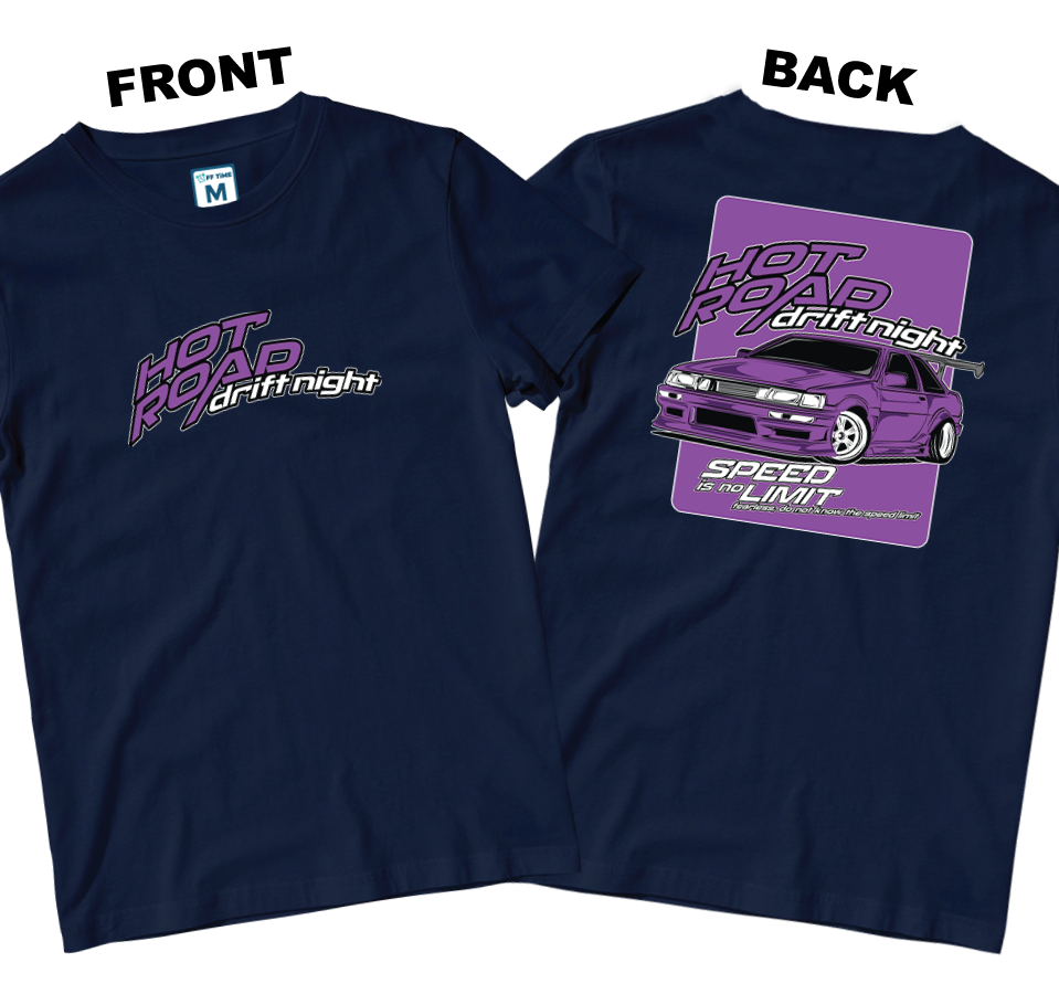 Cotton Shirt: Hot Road Drift Night (Front and Back)