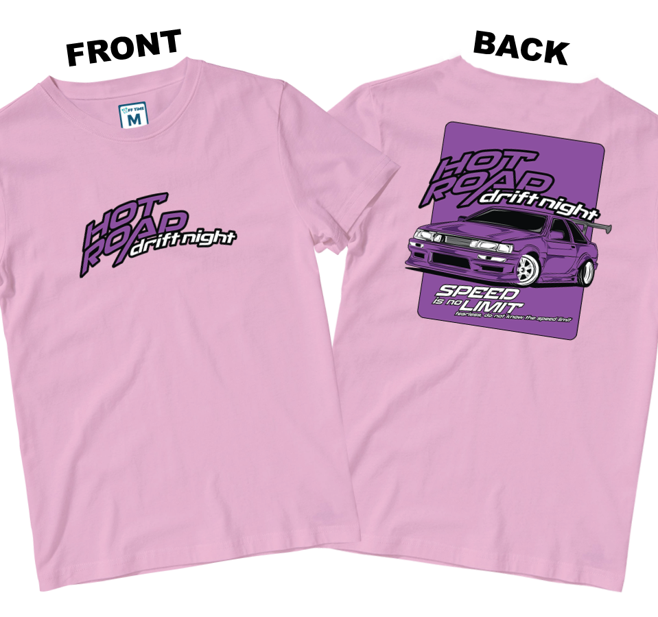 Cotton Shirt: Hot Road Drift Night (Front and Back)