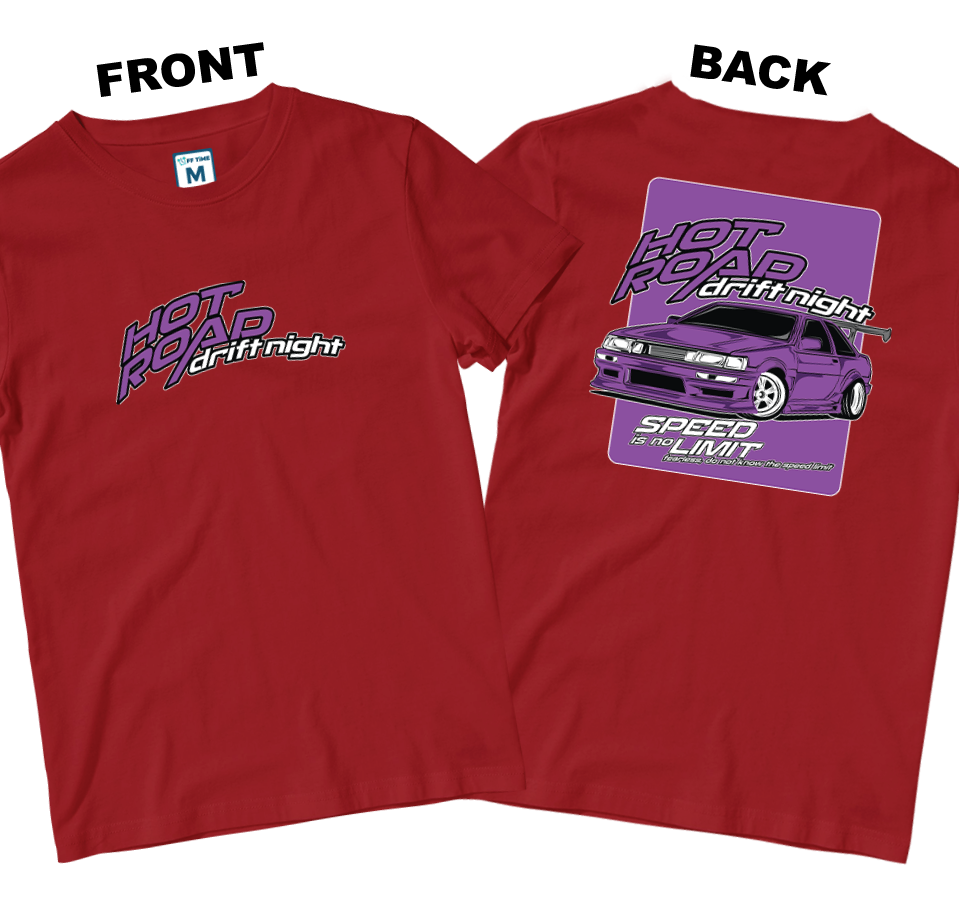 Cotton Shirt: Hot Road Drift Night (Front and Back)