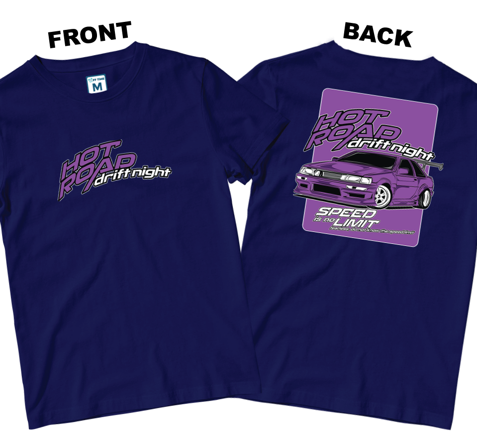Cotton Shirt: Hot Road Drift Night (Front and Back)