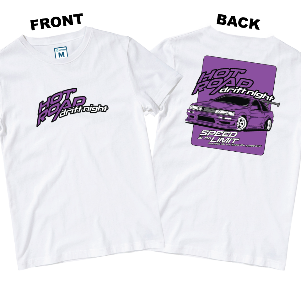 Cotton Shirt: Hot Road Drift Night (Front and Back)