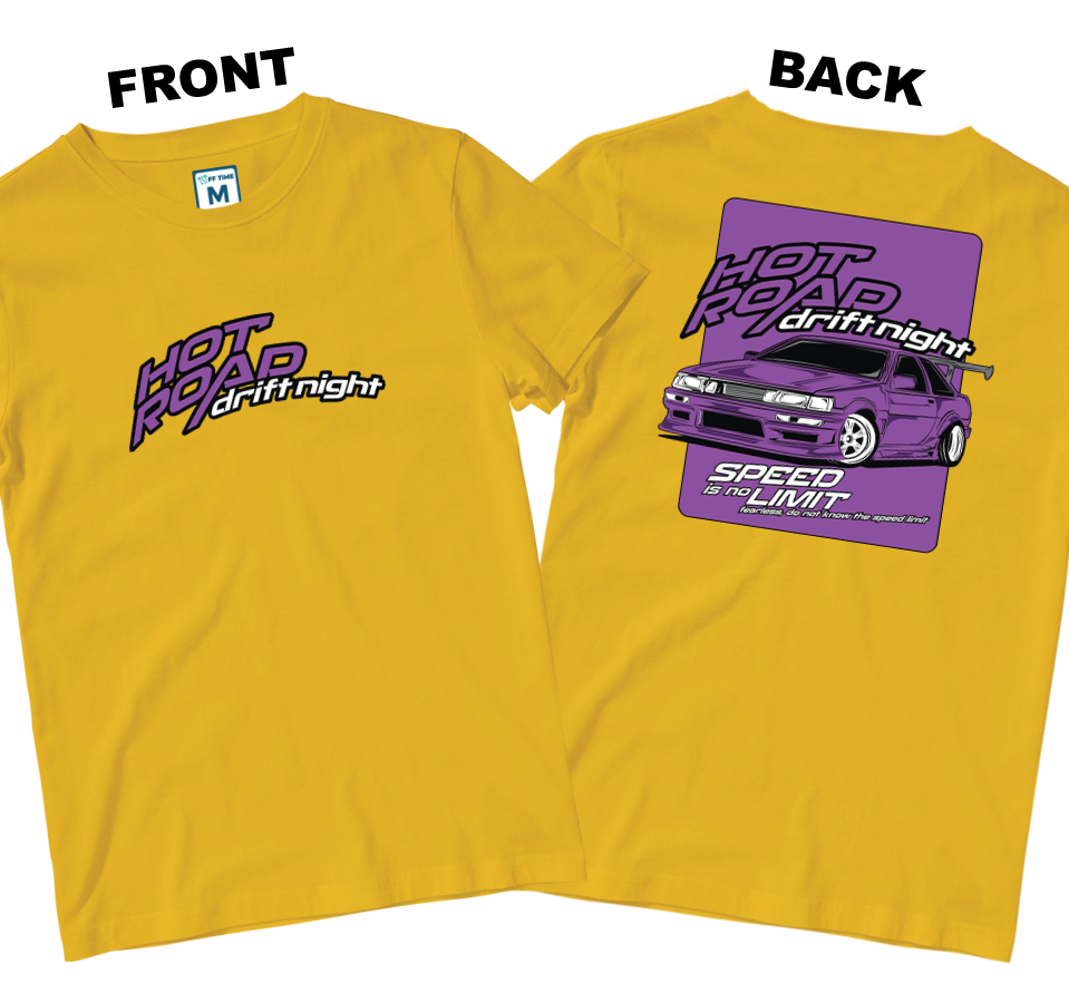 Cotton Shirt: Hot Road Drift Night (Front and Back)