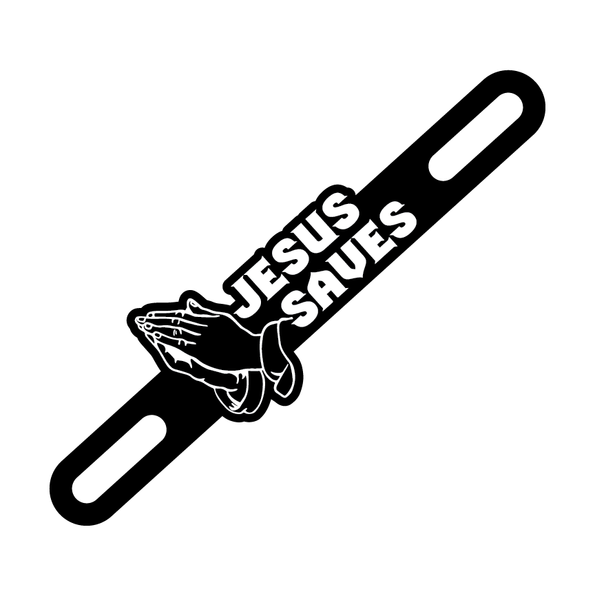 Motorcycle Plate Badge: Jesus Saves