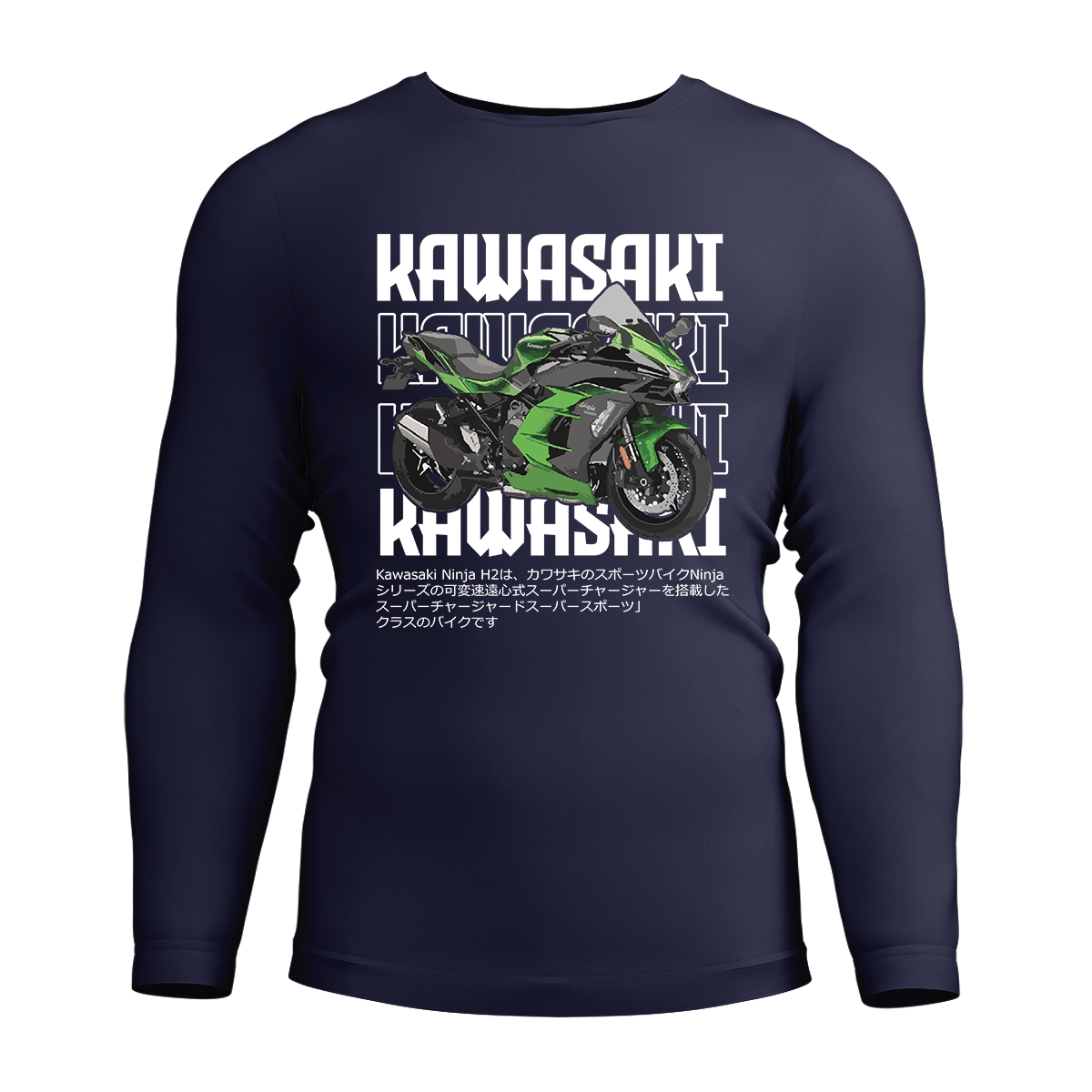Long Sleeve Drifit Shirt: Kawasaki Ninja Green