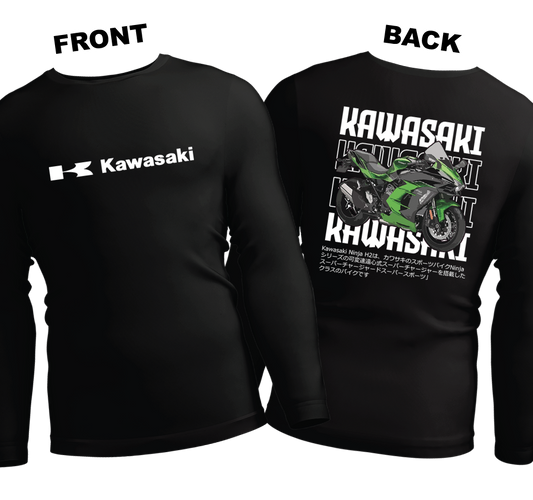 Long Sleeve Drifit Shirt: Kawasaki (Front and Back)