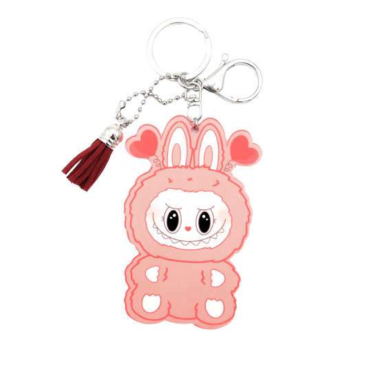 Acrylic Bag Charms: Labubu Baby Pink