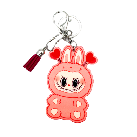 Acrylic Bag Charms: Labubu Rose