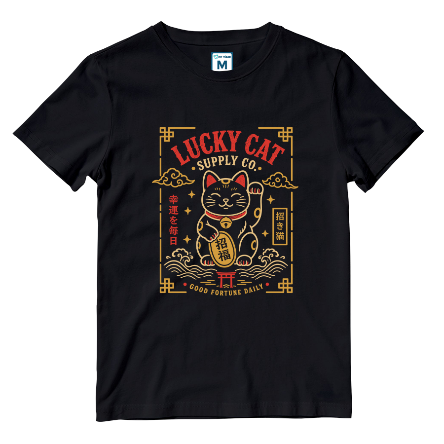 Cotton Shirt: Lucky Cat