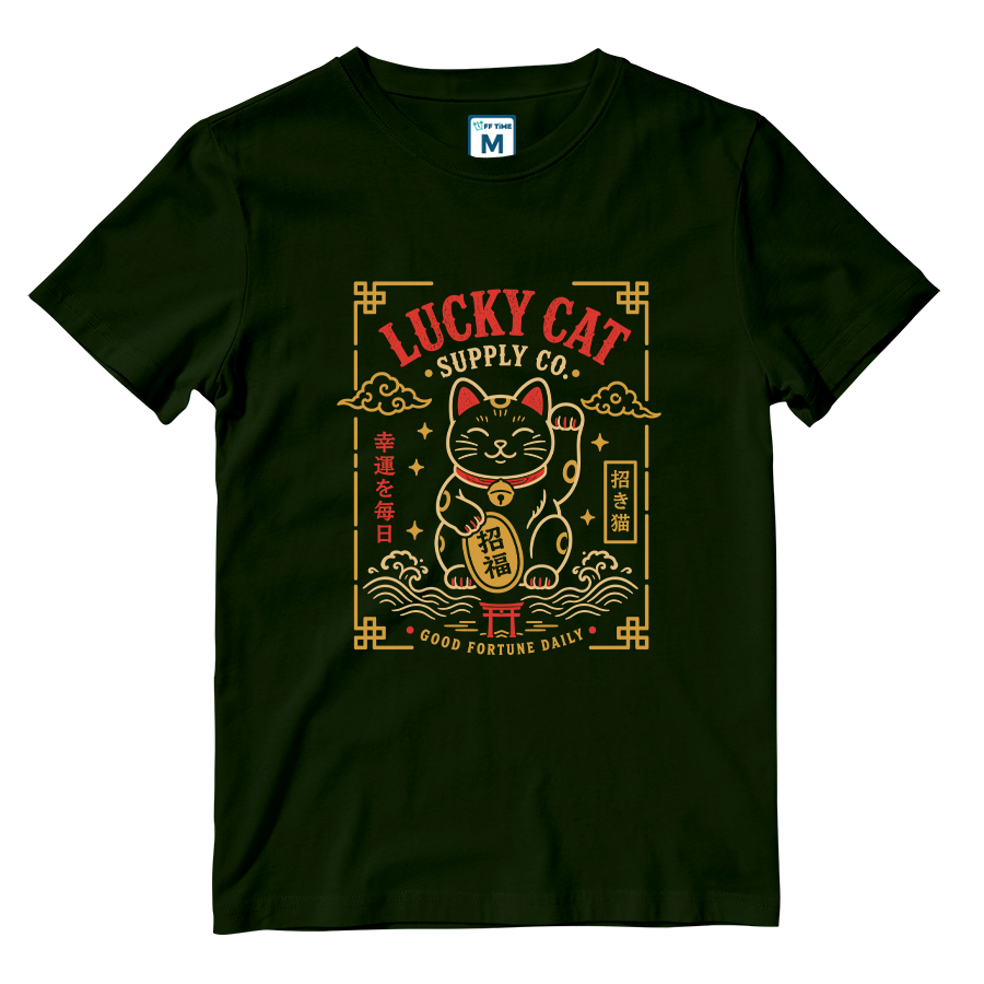 Cotton Shirt: Lucky Cat