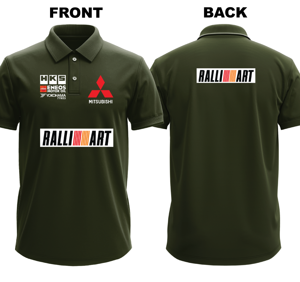 Drifit Polo Shirt: Mitsubishi Ralliart (Front and Back)