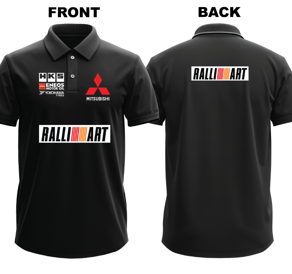 Drifit Polo Shirt: Mitsubishi Ralliart (Front and Back)