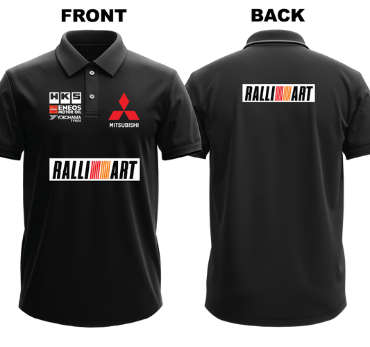 Drifit Polo Shirt: Mitsubishi Ralliart (Front and Back)