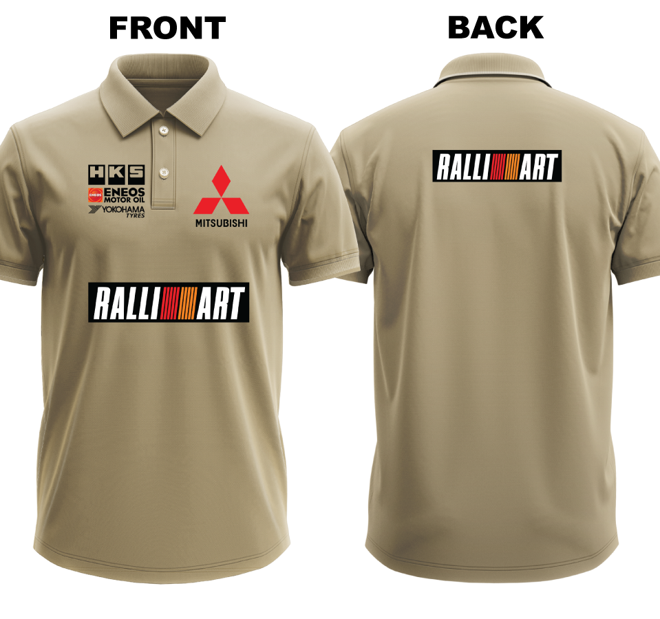 Drifit Polo Shirt: Mitsubishi Ralliart (Front and Back)