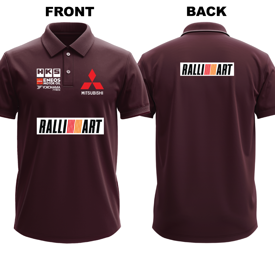 Drifit Polo Shirt: Mitsubishi Ralliart (Front and Back)