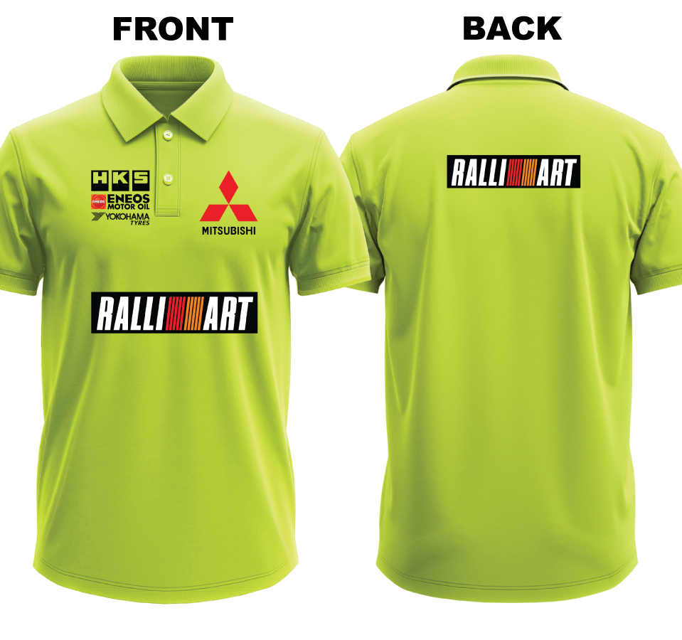 Drifit Polo Shirt: Mitsubishi Ralliart (Front and Back)