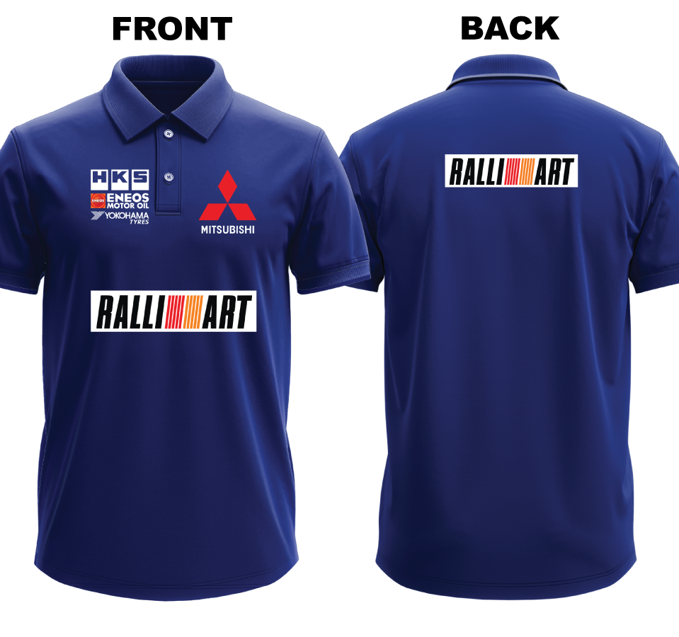 Drifit Polo Shirt: Mitsubishi Ralliart (Front and Back)
