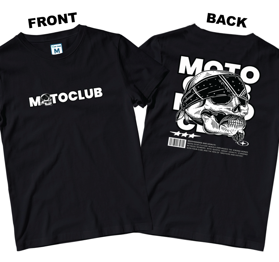 Cotton Shirt: Moto Club (Front and Back)