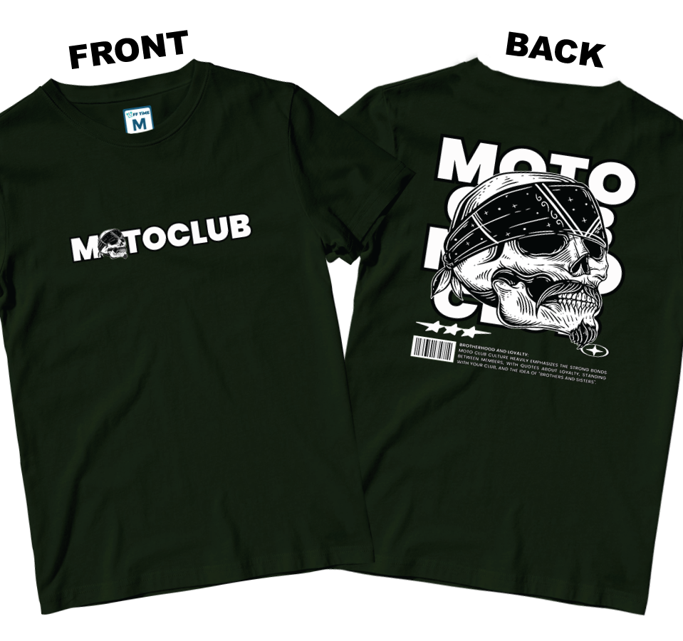 Cotton Shirt: Moto Club (Front and Back)