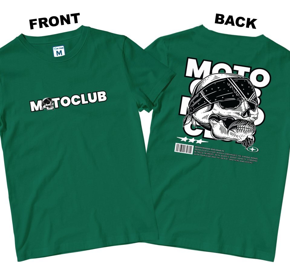 Cotton Shirt: Moto Club (Front and Back)
