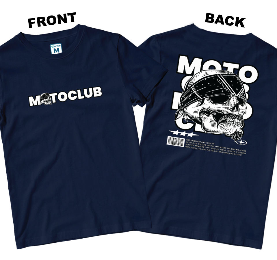 Cotton Shirt: Moto Club (Front and Back)