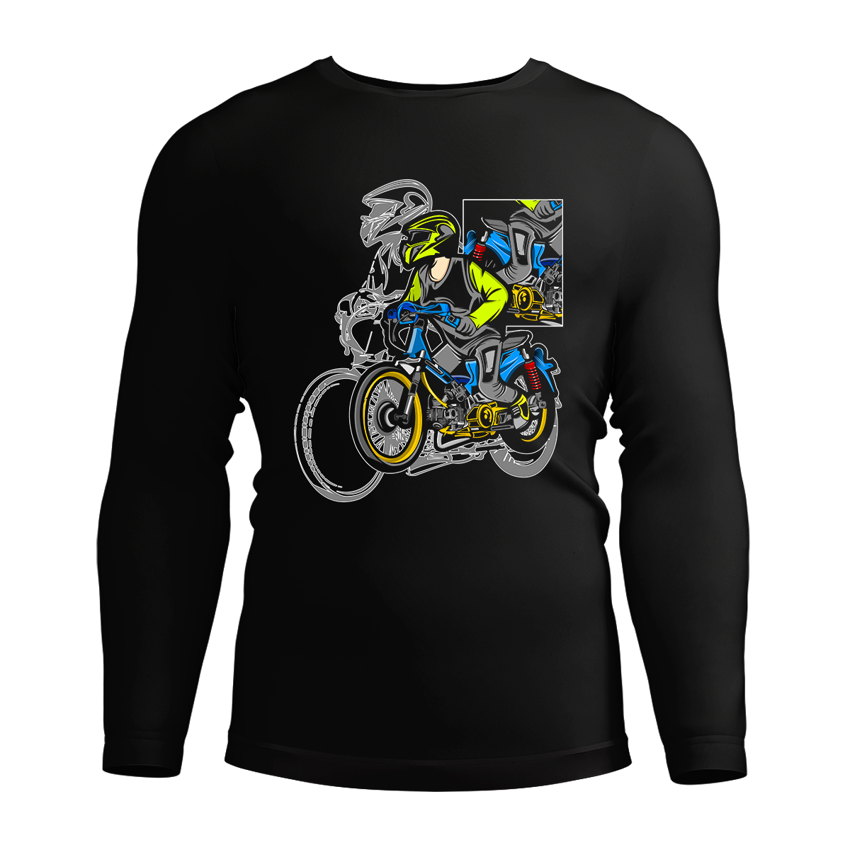 Long Sleeve Drifit Shirt: Motor Cyclist