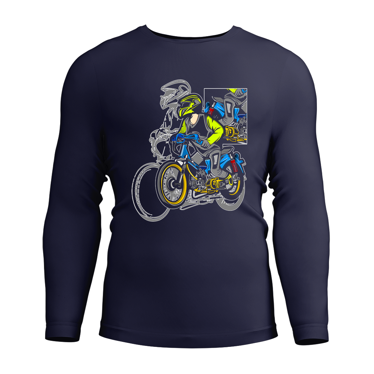 Long Sleeve Drifit Shirt: Motor Cyclist