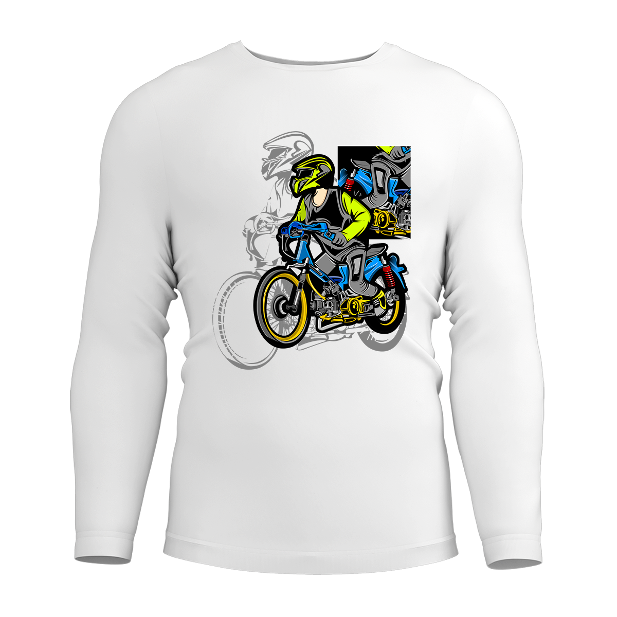 Long Sleeve Drifit Shirt: Motor Cyclist