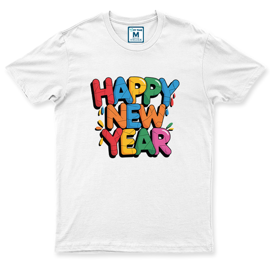 C.Spandex Shirt: Neon Comic Happy New Year