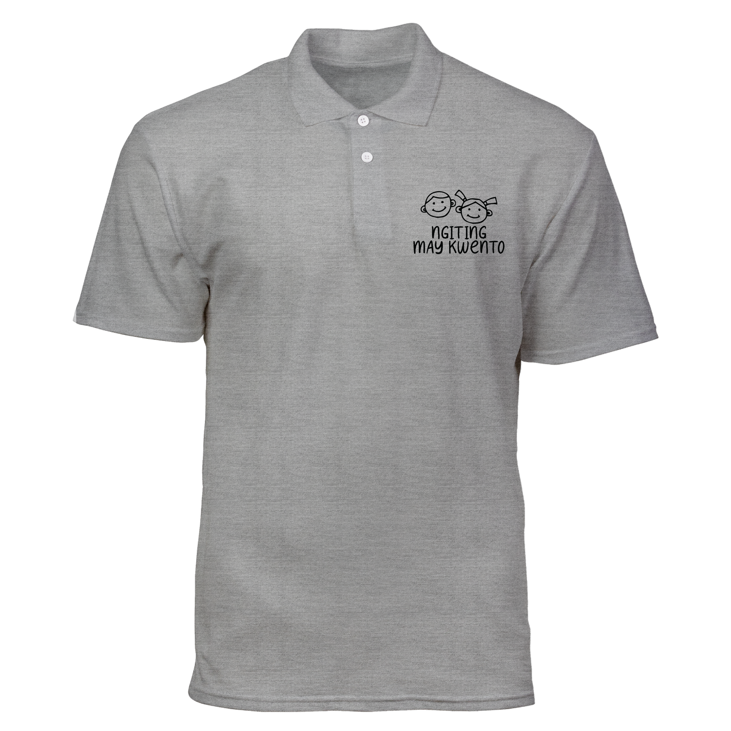 Cotton Polo Shirt: Ngiting May Kwento Pocket