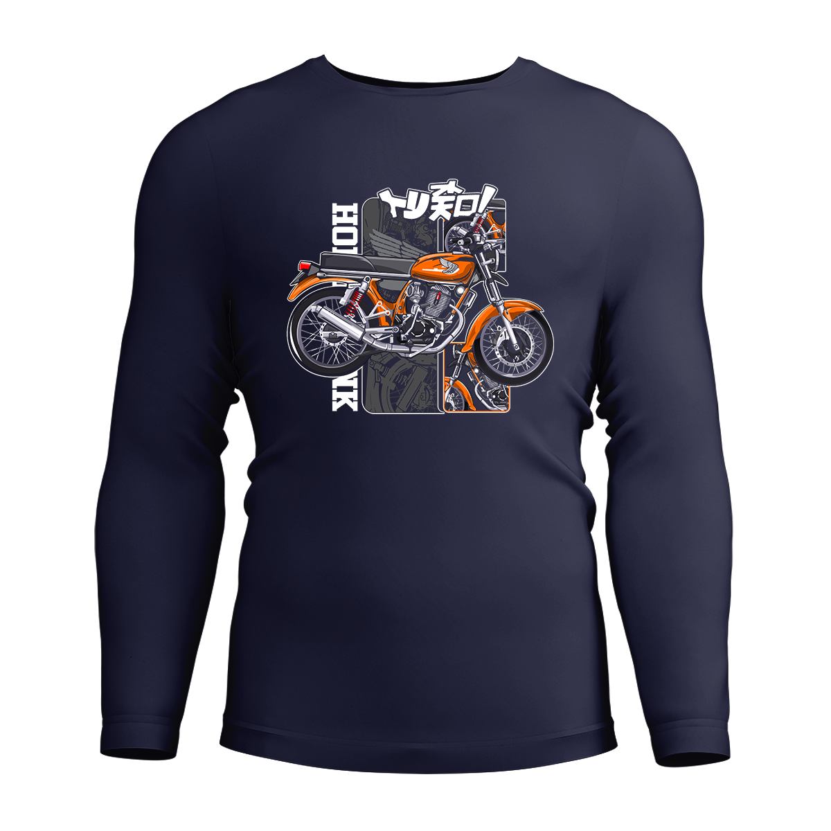Long Sleeve Drifit Shirt: Orange Honda