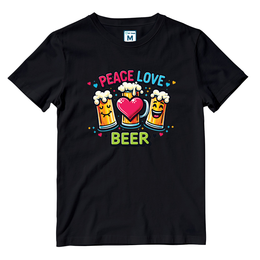 Cotton Shirt: Peace Love Beer