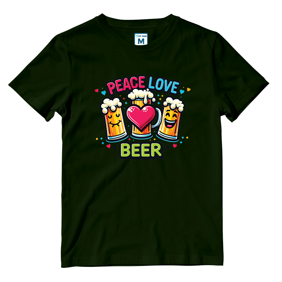 Cotton Shirt: Peace Love Beer
