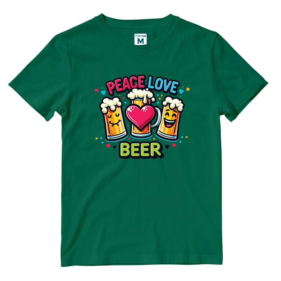 Cotton Shirt: Peace Love Beer