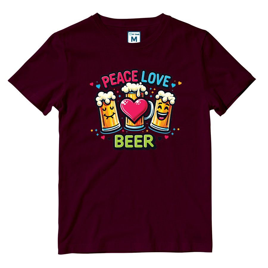 Cotton Shirt: Peace Love Beer