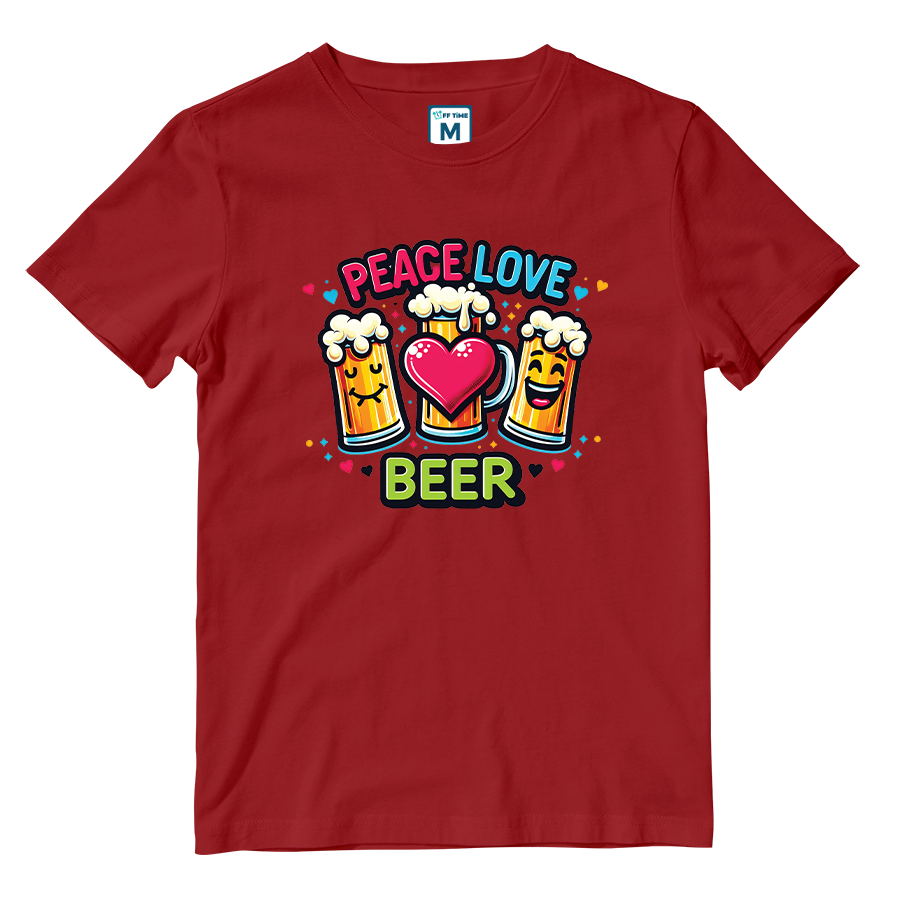 Cotton Shirt: Peace Love Beer