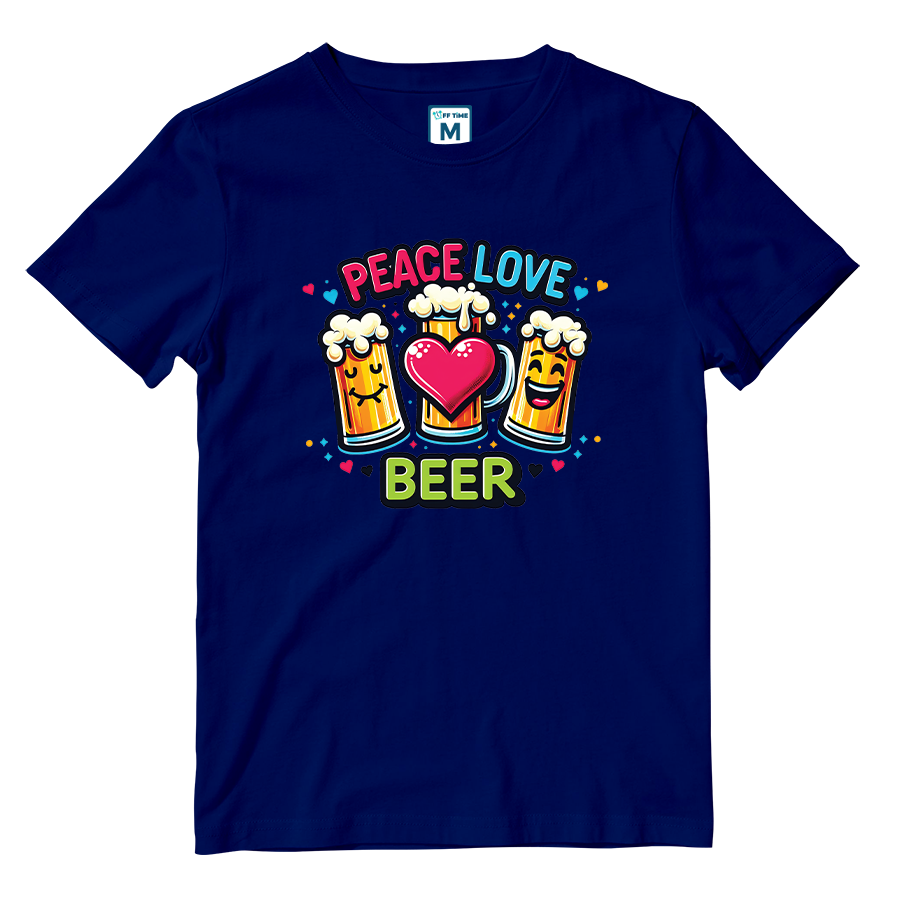 Cotton Shirt: Peace Love Beer