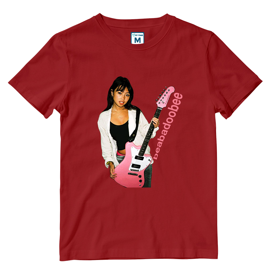 Cotton Shirt: Pink Guitar