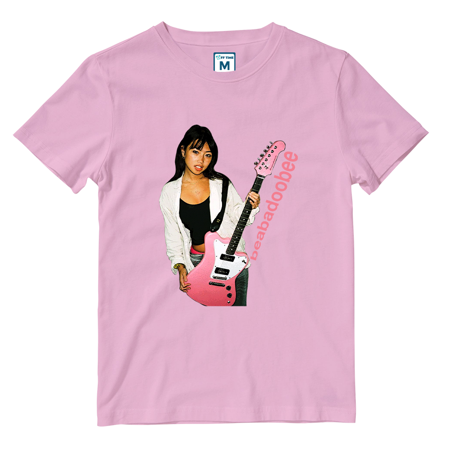 Cotton Shirt: Pink Guitar