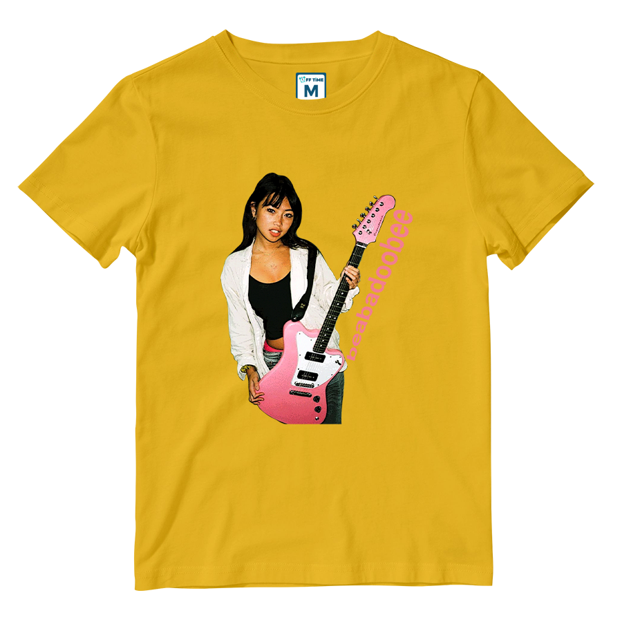 Cotton Shirt: Pink Guitar