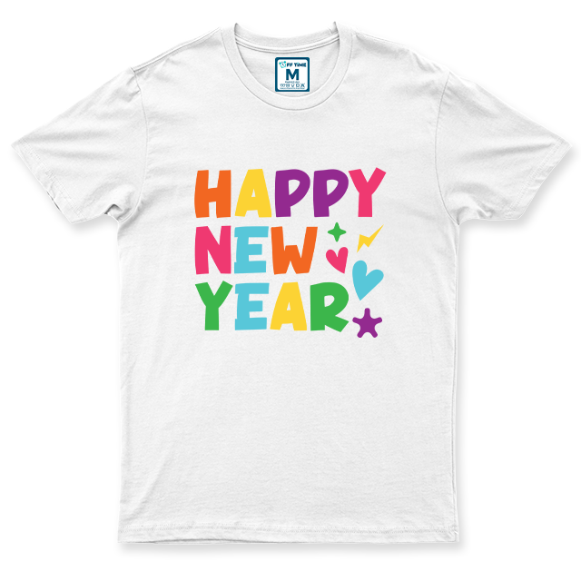 C.Spandex Shirt: Playful Pastel Happy New Year