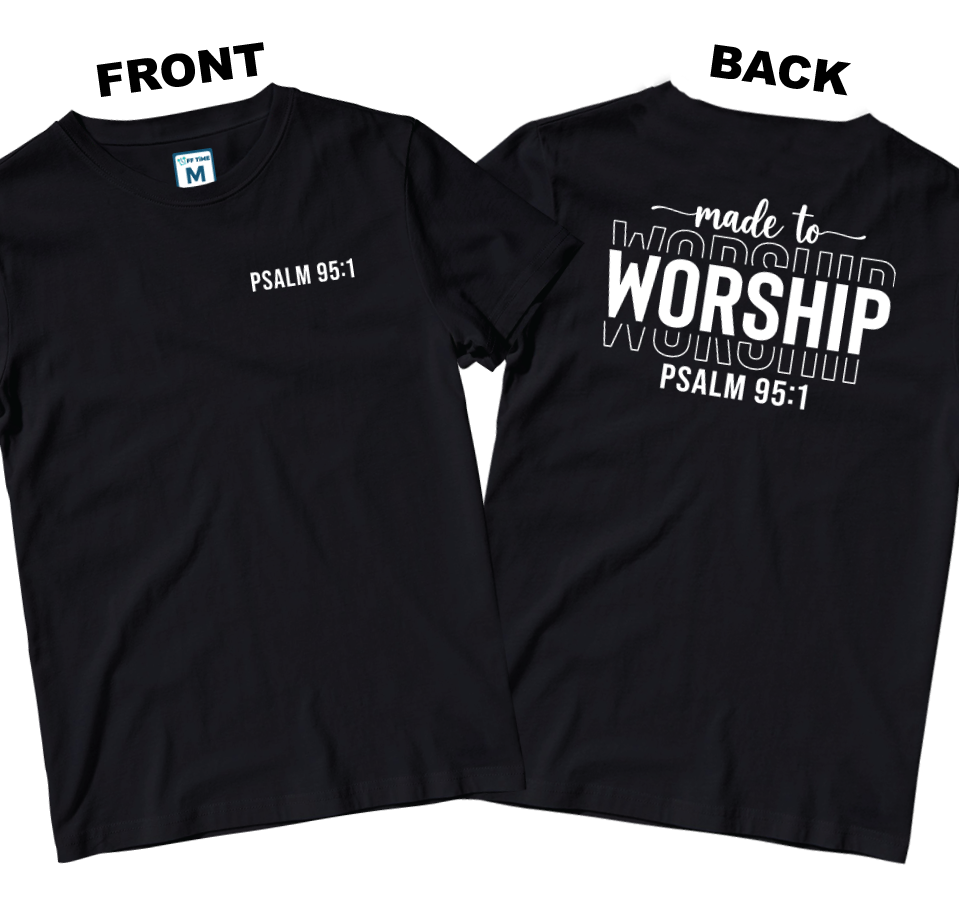 Cotton Shirt: Psalm 95:1 (Front and Back)