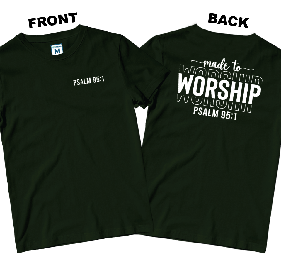 Cotton Shirt: Psalm 95:1 (Front and Back)