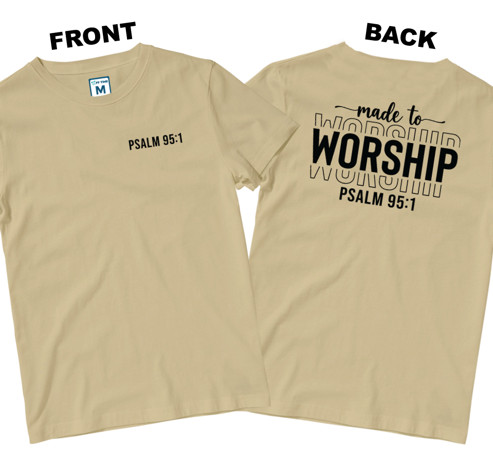 Cotton Shirt: Psalm 95:1 (Front and Back)