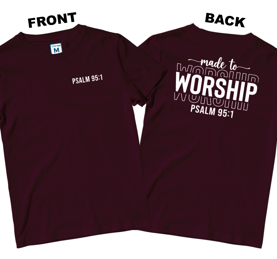 Cotton Shirt: Psalm 95:1 (Front and Back)
