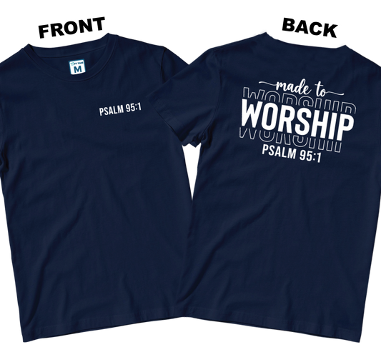 Cotton Shirt: Psalm 95:1 (Front and Back)