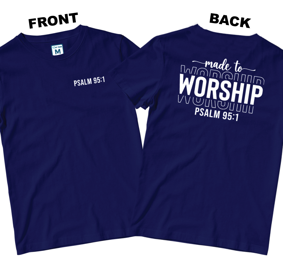 Cotton Shirt: Psalm 95:1 (Front and Back)