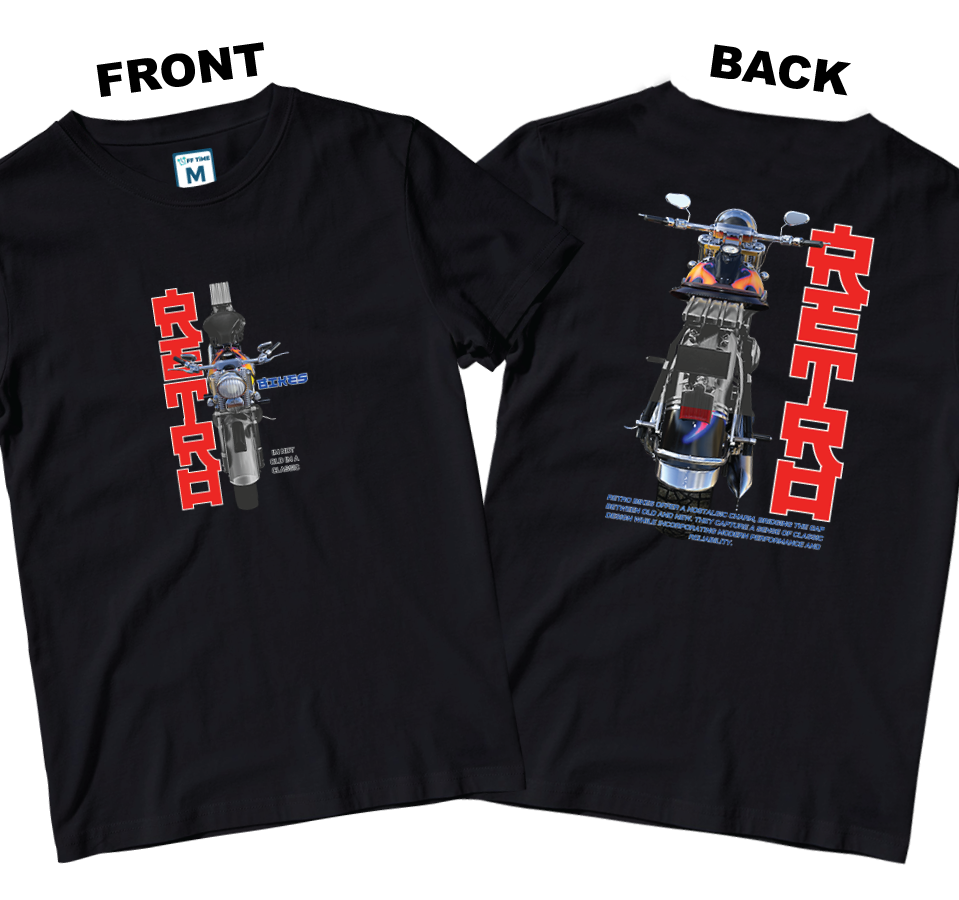 Cotton Shirt: RETRO BIKES (Front and Back)