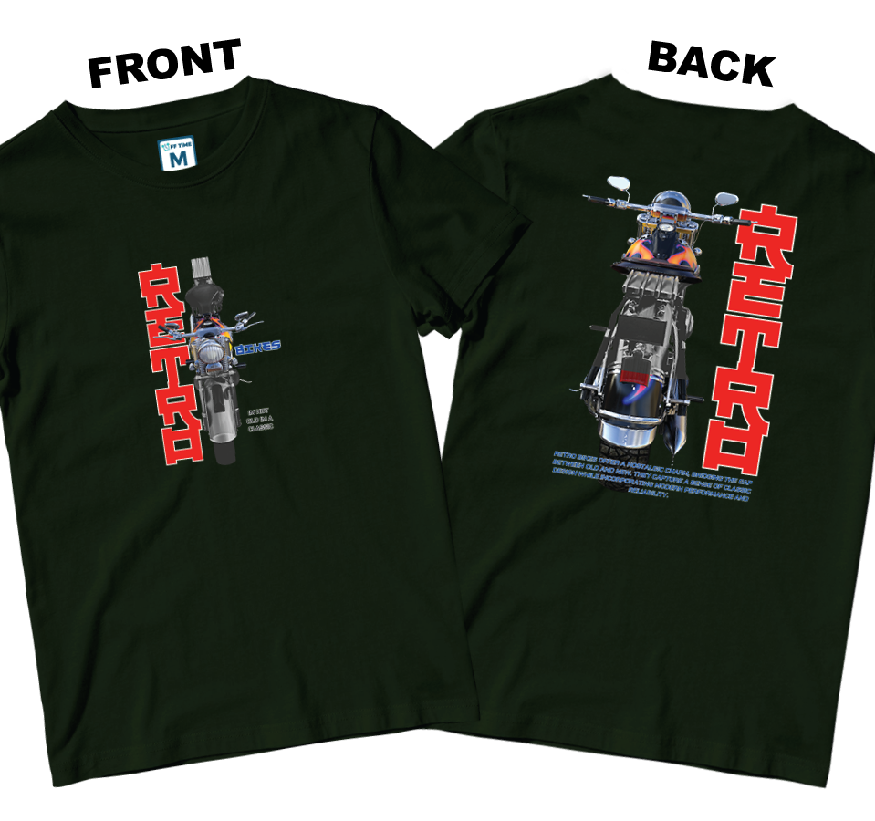 Cotton Shirt: RETRO BIKES (Front and Back)